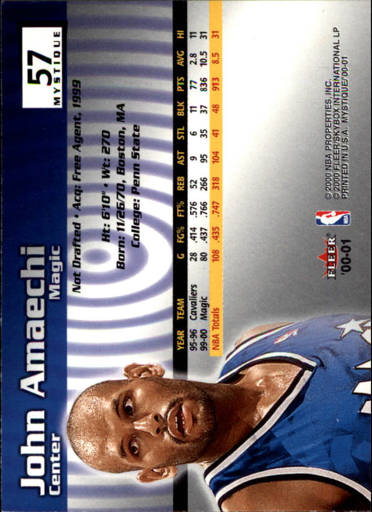 2000/2001 Fleer Mystique Basketball - Picture 95 of 211