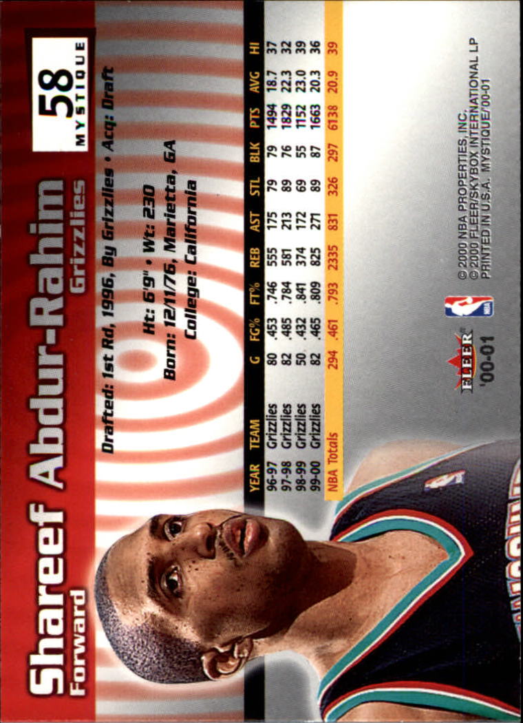 2000/2001 Fleer Mystique Basketball - Picture 97 of 211