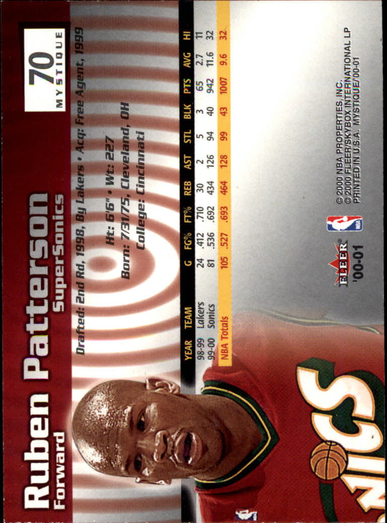 2000/2001 Fleer Mystique Basketball - Picture 117 of 211