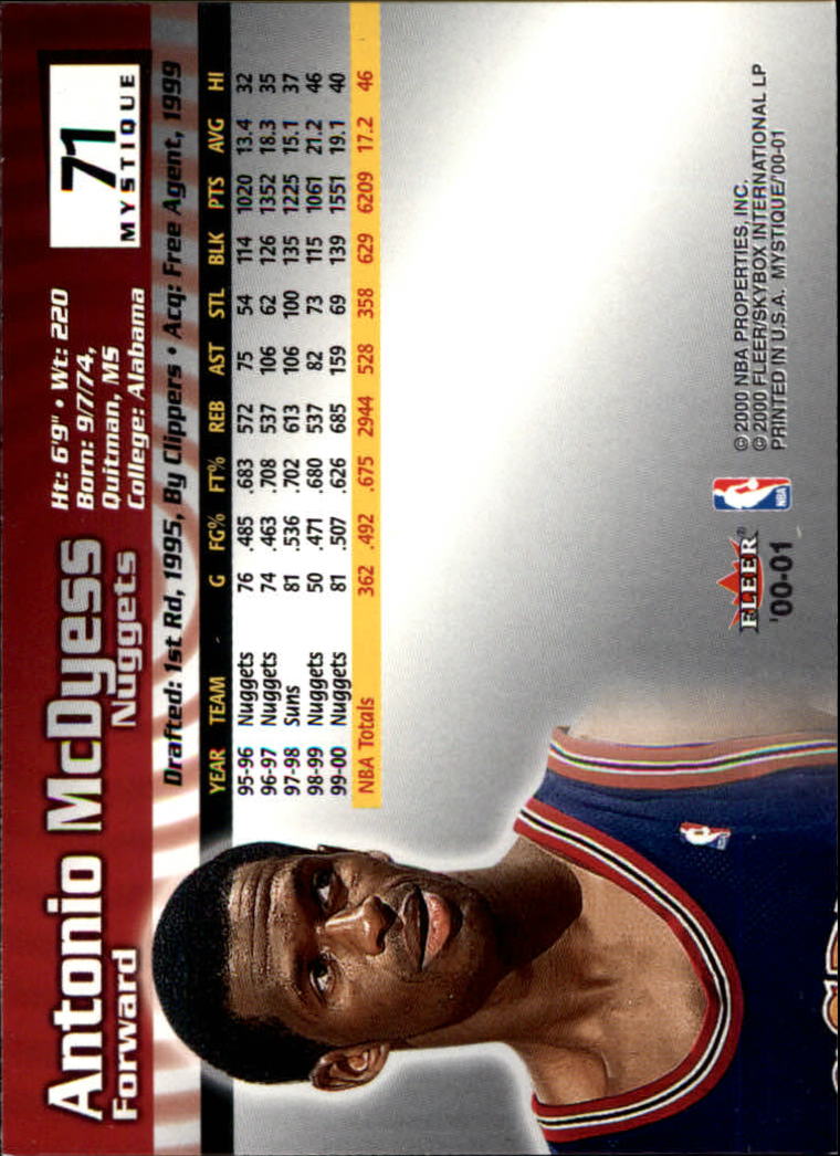 2000/2001 Fleer Mystique Basketball - Picture 119 of 211