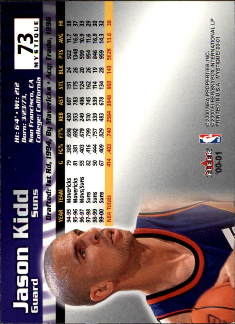 2000/2001 Fleer Mystique Basketball - Picture 123 of 211
