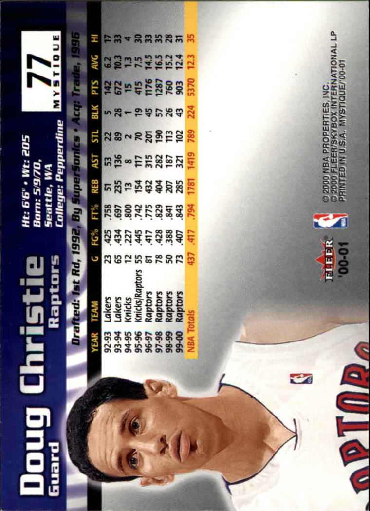 2000/2001 Fleer Mystique Basketball - Picture 129 of 211