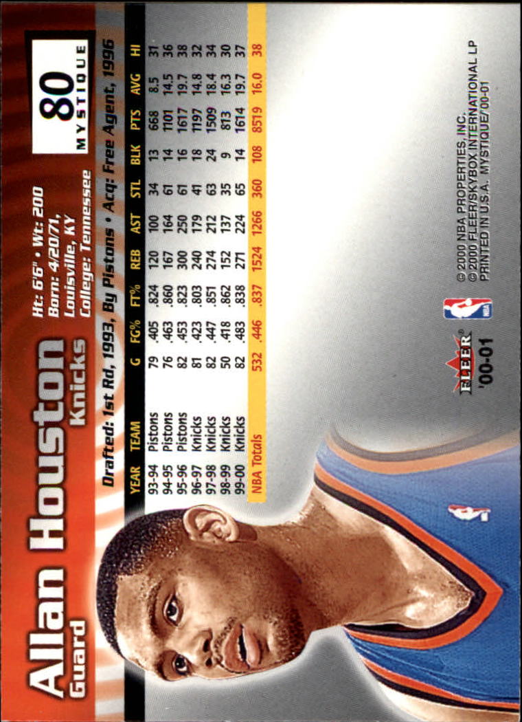 2000/2001 Fleer Mystique Basketball - Picture 135 of 211
