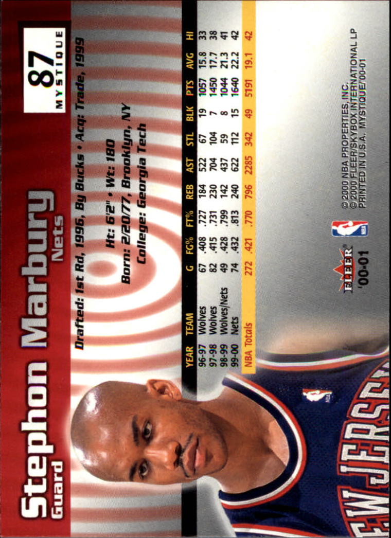 2000/2001 Fleer Mystique Basketball - Picture 149 of 211