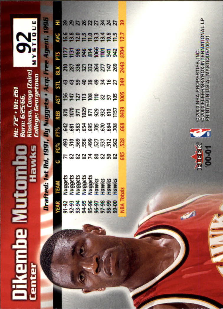 2000/2001 Fleer Mystique Basketball - Picture 157 of 211