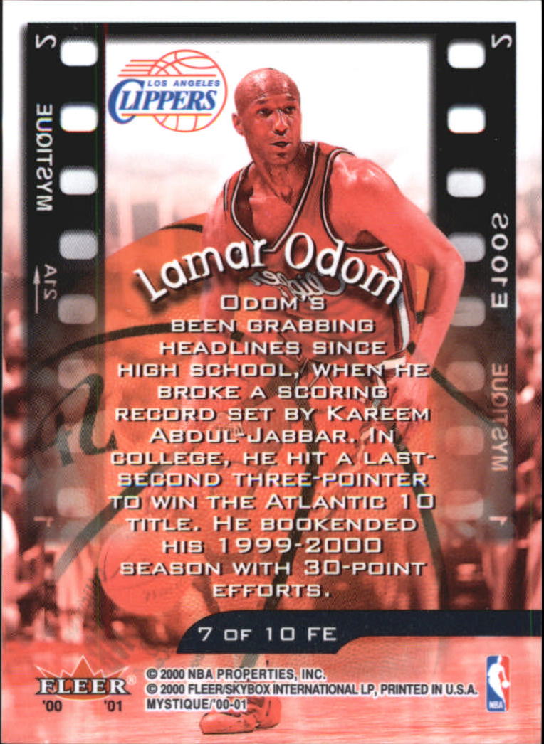 2000/2001 Fleer Mystique Basketball - Picture 189 of 211