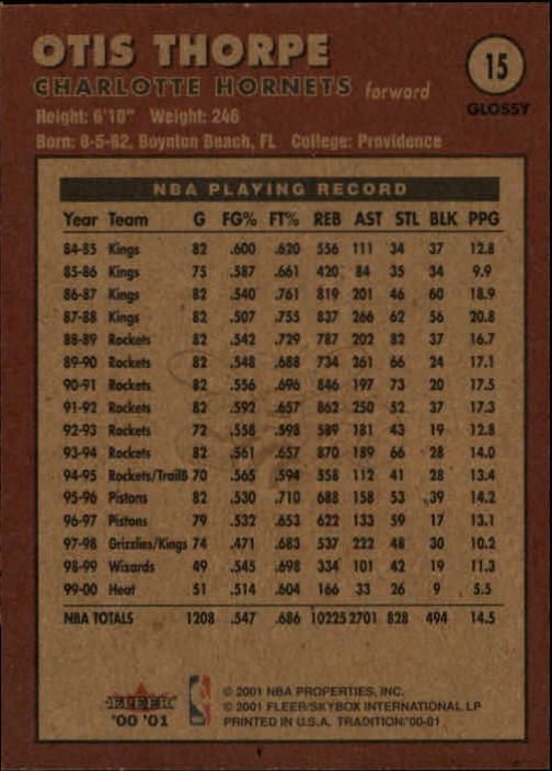 2000/2001 Fleer Glossy Basketball - Picture 19 of 217