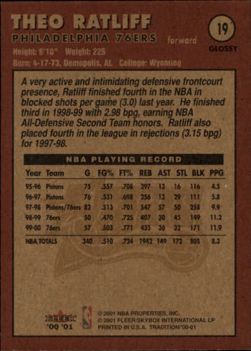 2000/2001 Fleer Glossy Basketball - Picture 23 of 217