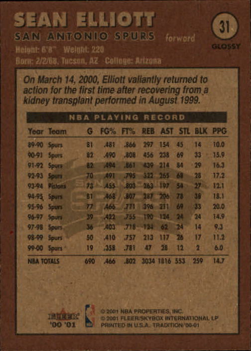2000/2001 Fleer Glossy Basketball - Picture 29 of 217