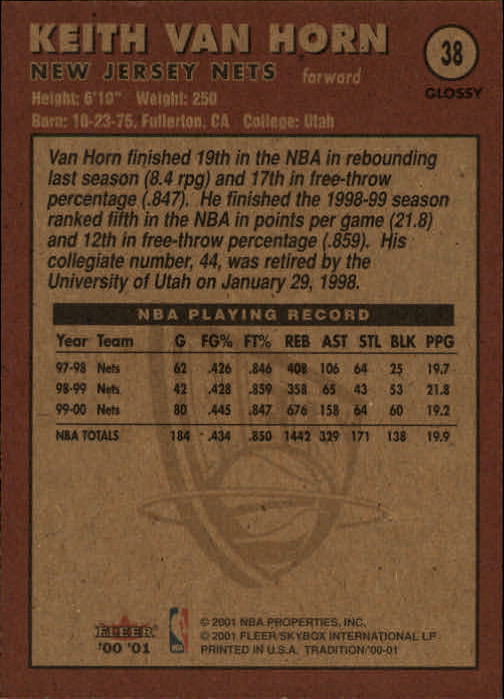 2000/2001 Fleer Glossy Basketball - Picture 33 of 217