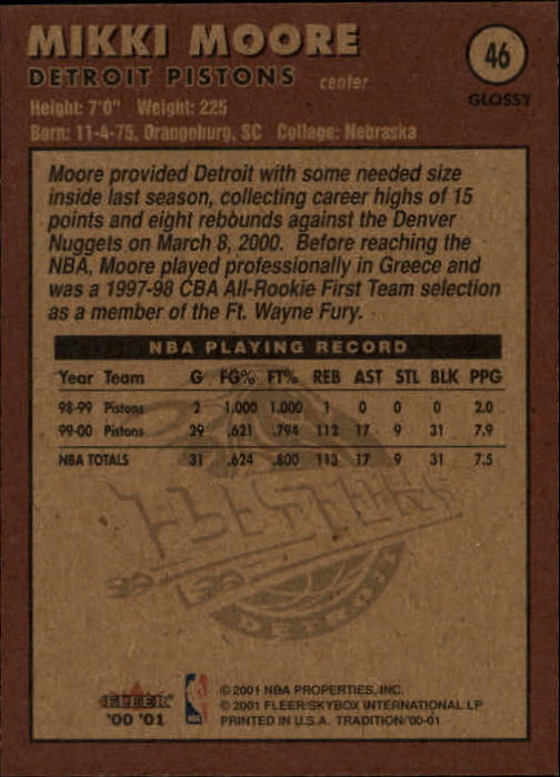 2000/2001 Fleer Glossy Basketball - Picture 43 of 217