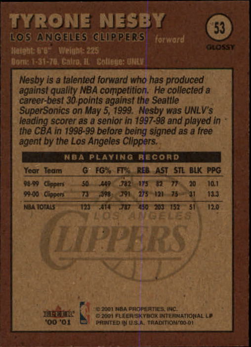 2000/2001 Fleer Glossy Basketball - Picture 51 of 217