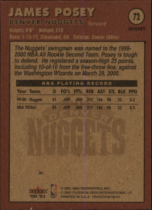 2000/2001 Fleer Glossy Basketball - Picture 73 of 217