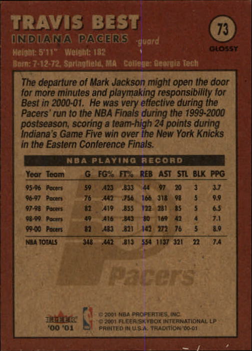 2000/2001 Fleer Glossy Basketball - Picture 75 of 217