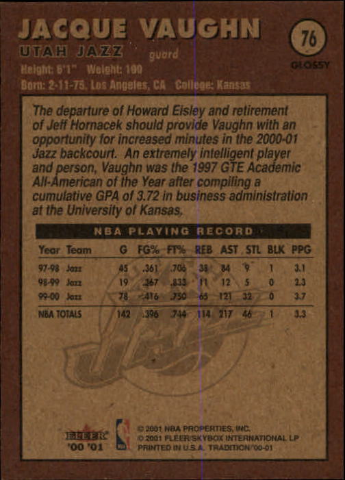 2000/2001 Fleer Glossy Basketball - Picture 79 of 217