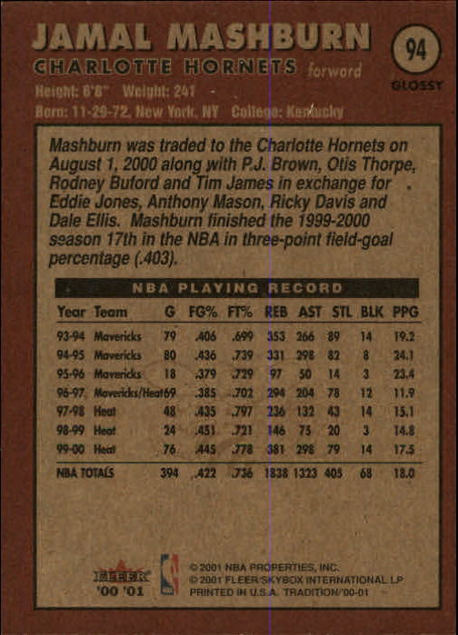 2000/2001 Fleer Glossy Basketball - Picture 97 of 217