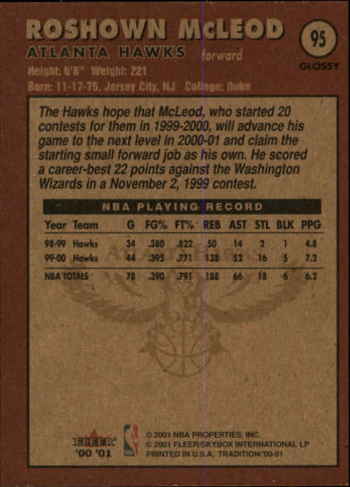 2000/2001 Fleer Glossy Basketball - Picture 99 of 217