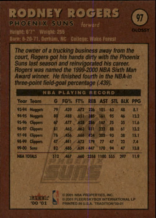 2000/2001 Fleer Glossy Basketball - Picture 101 of 217