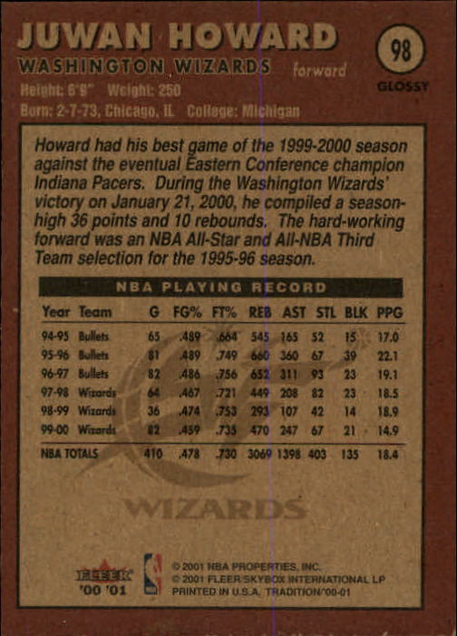 2000/2001 Fleer Glossy Basketball - Picture 103 of 217