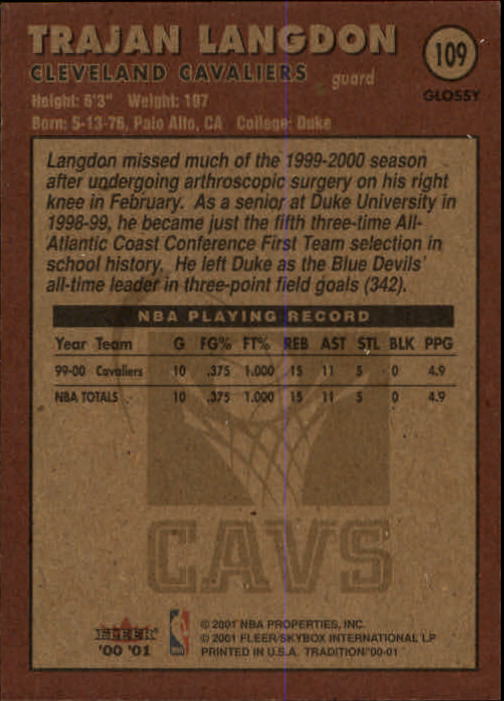 2000/2001 Fleer Glossy Basketball - Picture 111 of 217