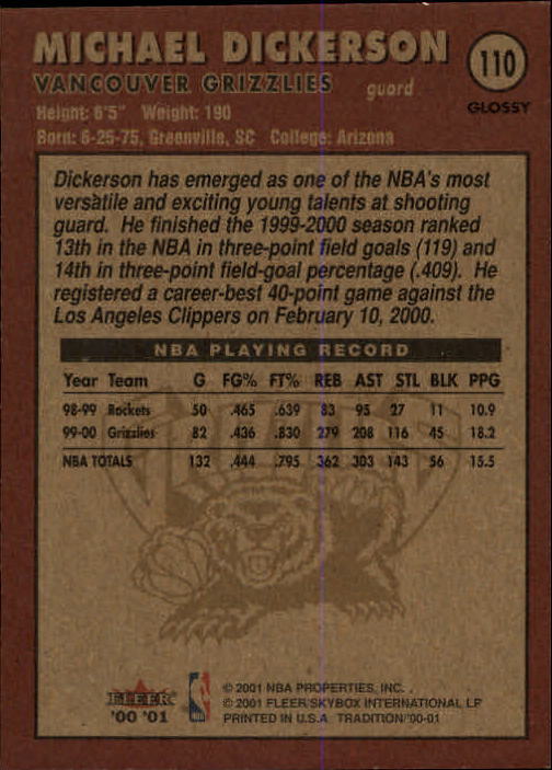 2000/2001 Fleer Glossy Basketball - Picture 113 of 217