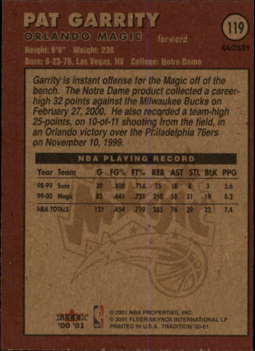 2000/2001 Fleer Glossy Basketball - Picture 121 of 217
