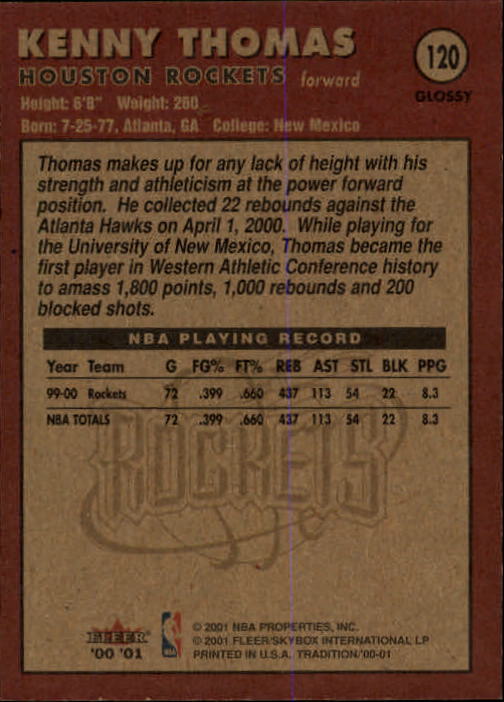 2000/2001 Fleer Glossy Basketball - Picture 123 of 217