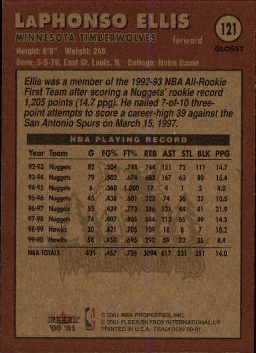 2000/2001 Fleer Glossy Basketball - Picture 127 of 217