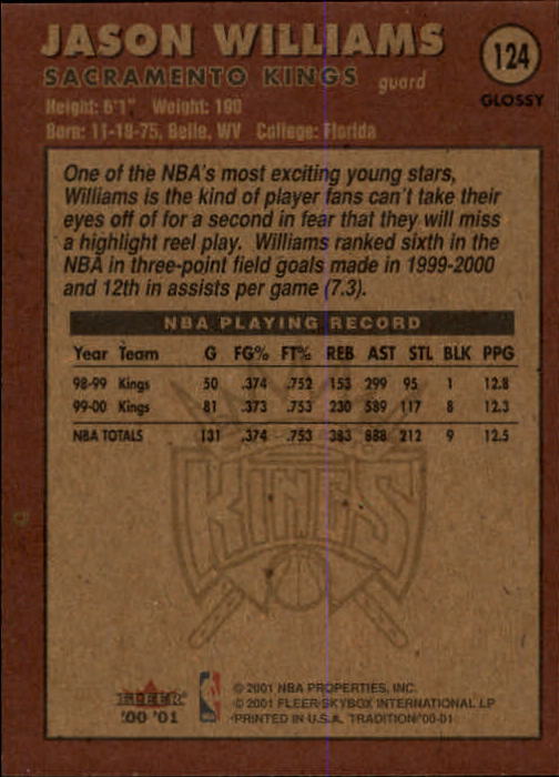 2000/2001 Fleer Glossy Basketball - Picture 131 of 217