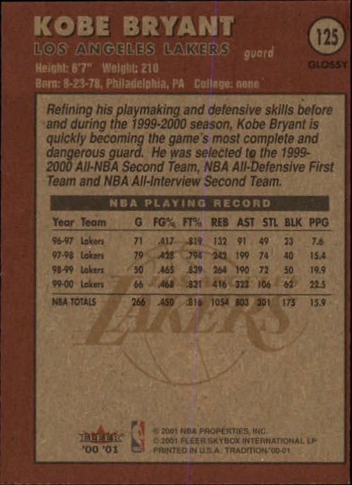 2000/2001 Fleer Glossy Basketball - Picture 133 of 217
