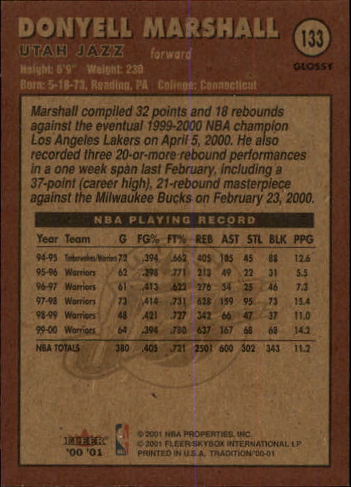 2000/2001 Fleer Glossy Basketball - Picture 141 of 217