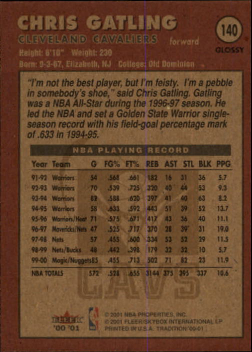 2000/2001 Fleer Glossy Basketball - Picture 145 of 217
