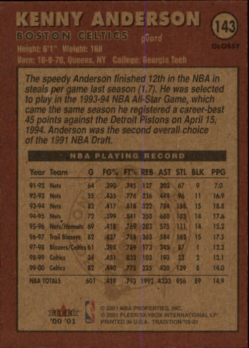 2000/2001 Fleer Glossy Basketball - Picture 149 of 217