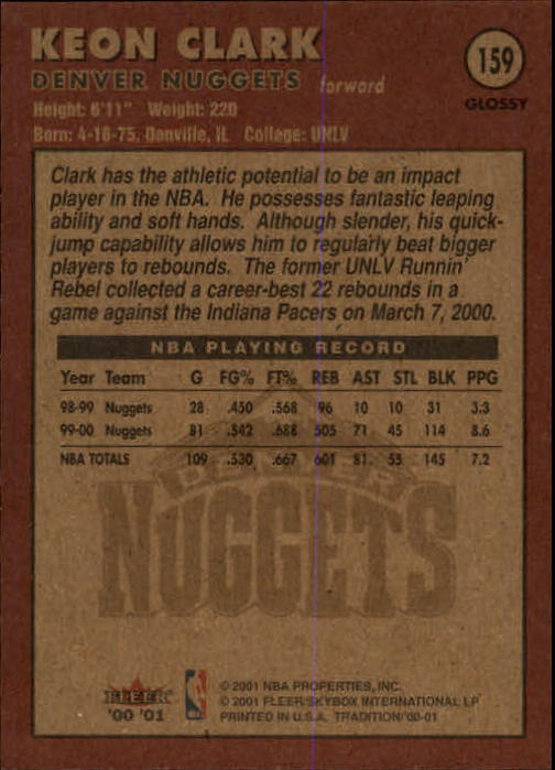 2000/2001 Fleer Glossy Basketball - Picture 161 of 217