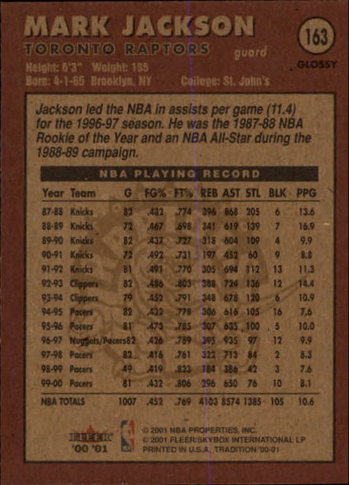 2000/2001 Fleer Glossy Basketball - Picture 163 of 217