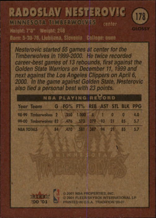 2000/2001 Fleer Glossy Basketball - Picture 177 of 217