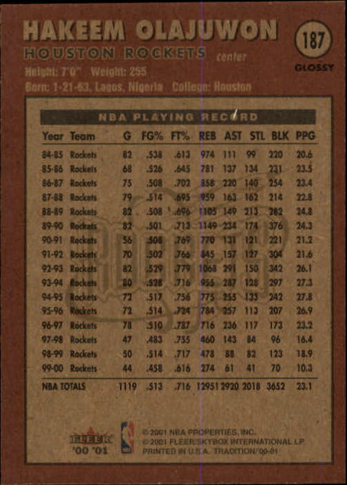 2000/2001 Fleer Glossy Basketball - Picture 187 of 217