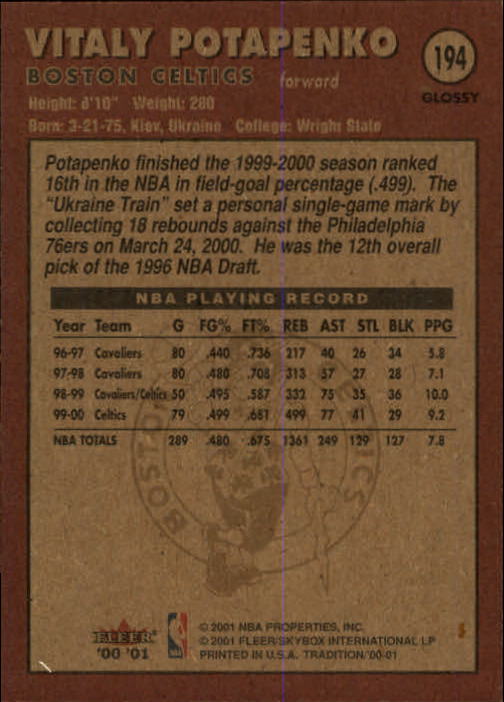 2000/2001 Fleer Glossy Basketball - Picture 193 of 217