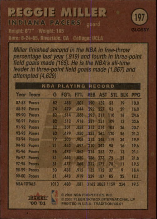 2000/2001 Fleer Glossy Basketball - Picture 199 of 217