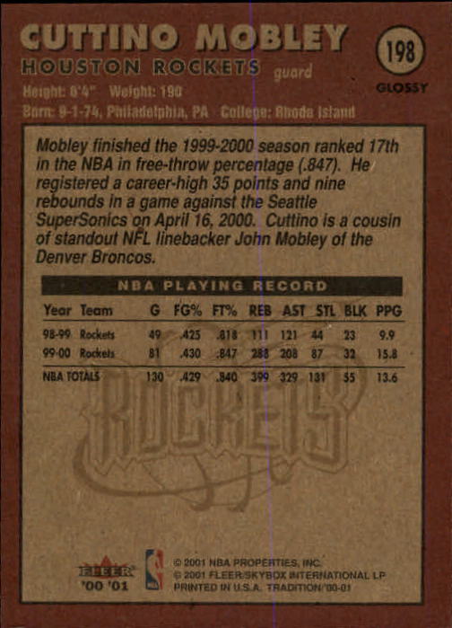 2000/2001 Fleer Glossy Basketball - Picture 201 of 217