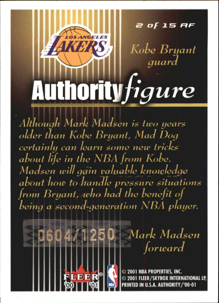 2000/2001 Fleer Authority Basketball - Picture 227 of 241