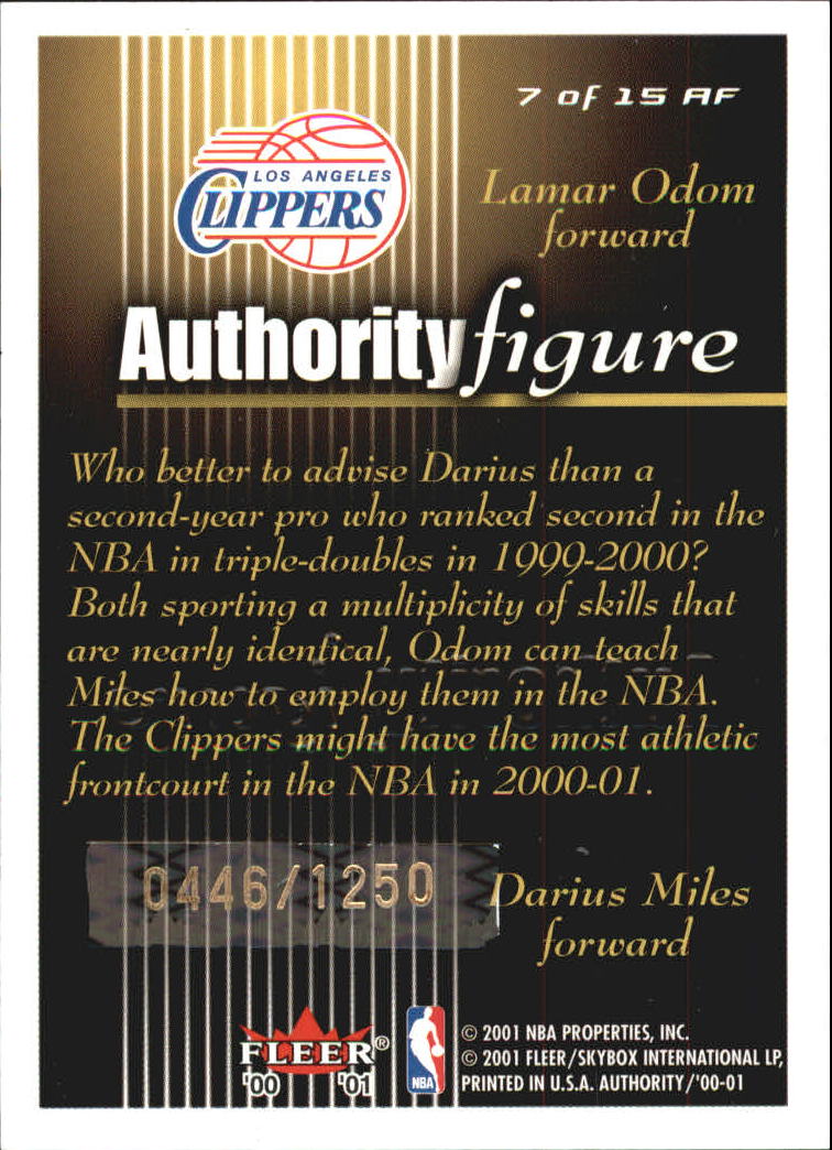 2000/2001 Fleer Authority Basketball - Picture 229 of 241