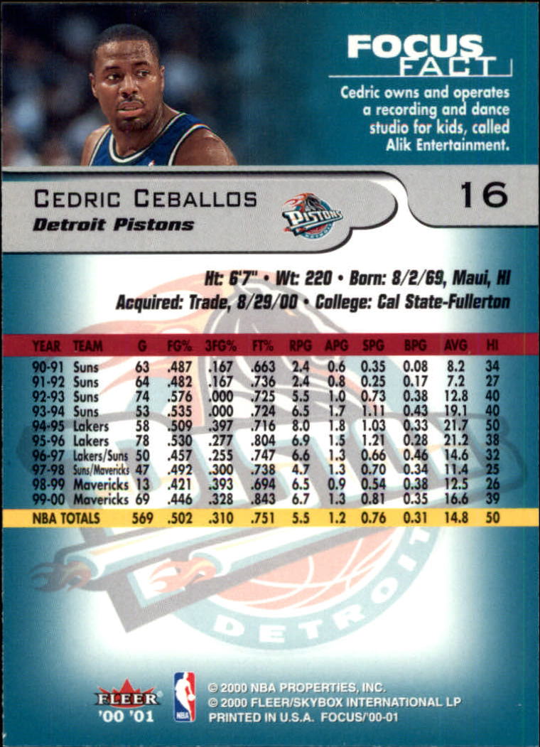 2000/2001 Focus (Fleer) Basketball - Picture 33 of 403