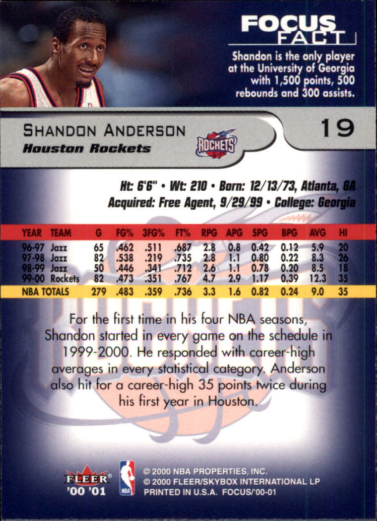 2000/2001 Focus (Fleer) Basketball - Picture 39 of 403