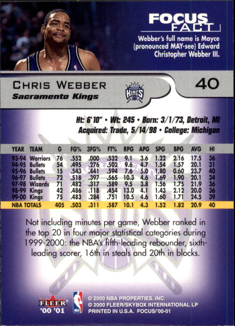 2000/2001 Focus (Fleer) Basketball - Picture 81 of 403