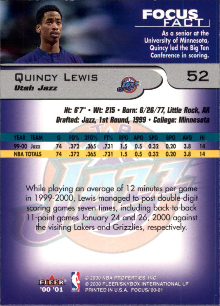 2000/2001 Focus (Fleer) Basketball - Picture 105 of 403