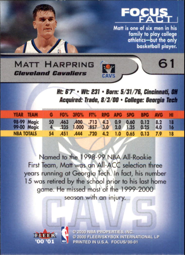 2000/2001 Focus (Fleer) Basketball - Picture 123 of 403