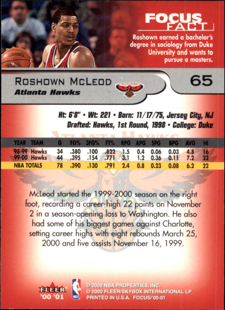 2000/2001 Focus (Fleer) Basketball - Picture 131 of 403