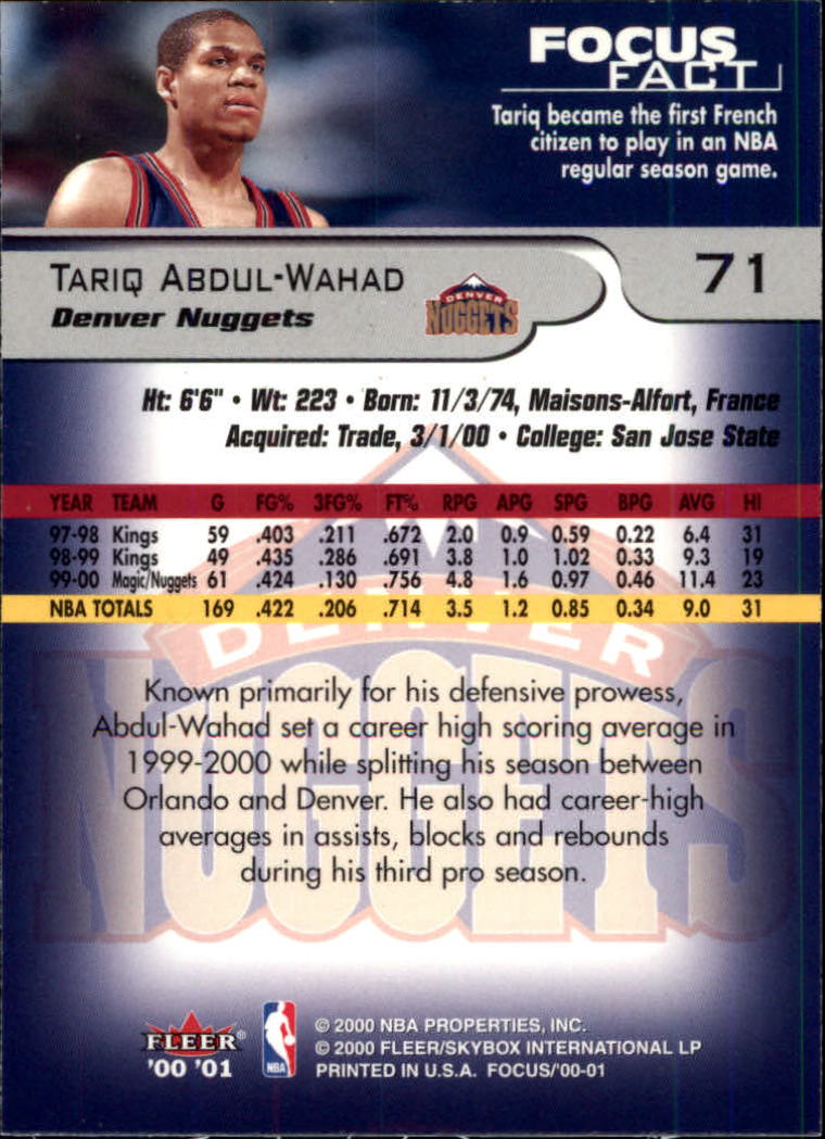 2000/2001 Focus (Fleer) Basketball - Picture 143 of 403