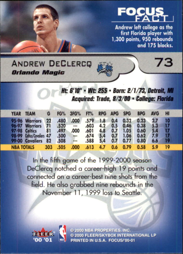 2000/2001 Focus (Fleer) Basketball - Picture 147 of 403